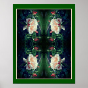 Poster Dreamy Peach Rose Et Buds Abstrait