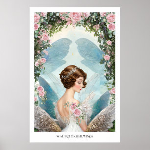 Poster Dreamy Vintage Inspiré Fairy Rose
