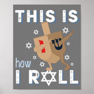 Poster Dreidel Menorah Drôle cadeau Hanoukka Voici Commen