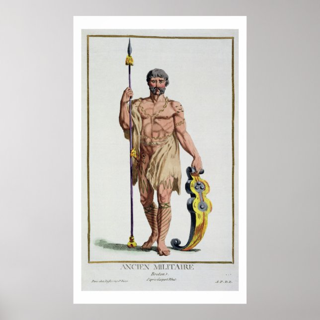 Poster Dress of a Breton Warrior from 'Receuil d'Estamp (Devant)