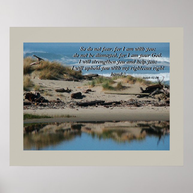 Poster Driftwood Beach & River Isaiah 41:10 Imprimer (Devant)