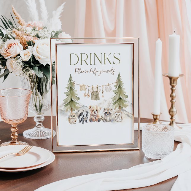 Poster Drinks Woodland Adventure Boy Baby Shower (Créateur téléchargé)