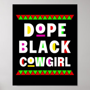 Poster Drogue Black Cowgirl Horseback Africain Américain