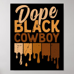 Poster Drogue Cow-boy noir Mélanine Africain Rodéo Mois d