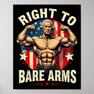 Poster Droit À L'Arme Nue George Washington Bodybuilder G