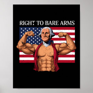 Poster Droit À L'Arme Nue George Washington Bodybuilder G