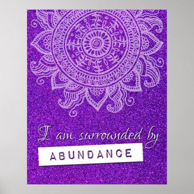 Poster Droit d'attraction Argent Richesse Yoga Citation p (Devant)