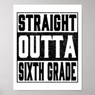 Poster Droit devant la sixième année drôle 2025 6e Gradua