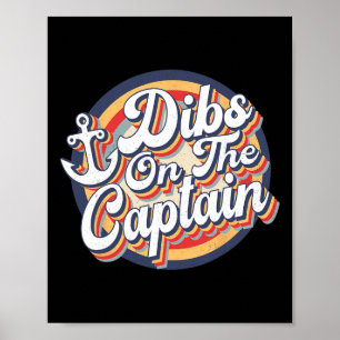 Poster Droit sur le capitaine drôle vintage bateau rétro 