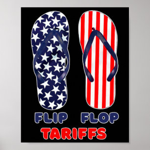 Poster Droits de douane Flip Flop T-shirt drôle anti-trum