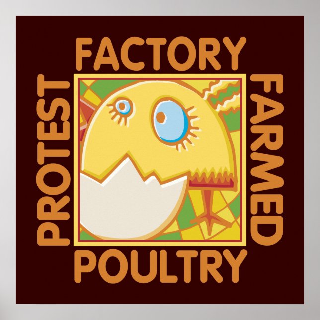 Poster Droits des animaux de ferme d'usine (Devant)