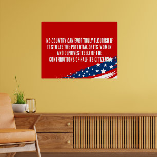 Poster Droits des femmes Obama Citer Politique Personnali