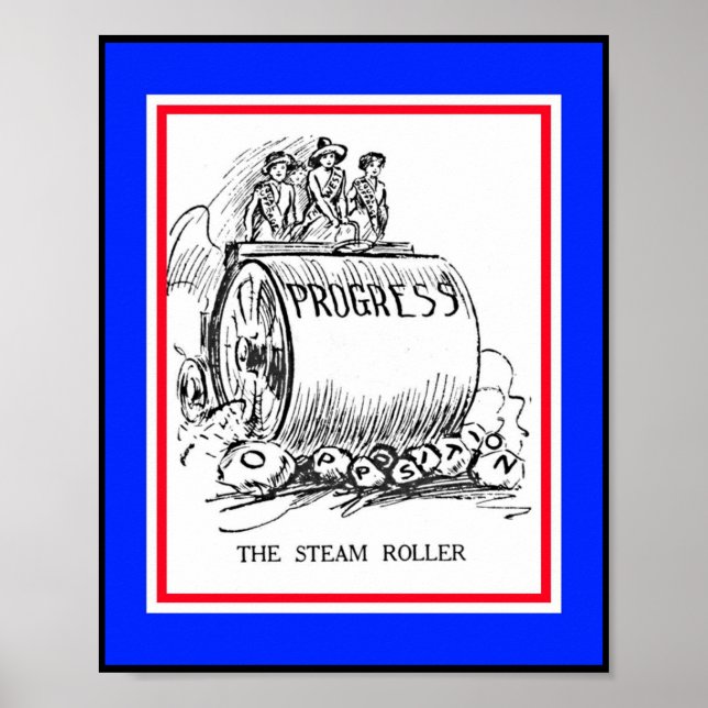 Poster Droits des femmes Suffrage Suffrage Steamroller (Devant)