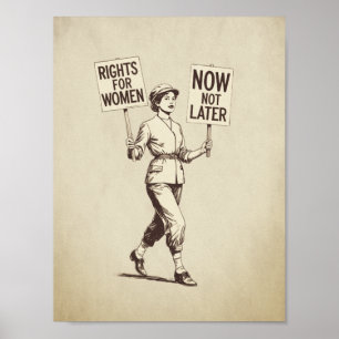 Poster Droits des femmes, Suffragette féministe Vintage