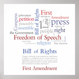 Poster Droits du premier amendement - Liberté d'expressio