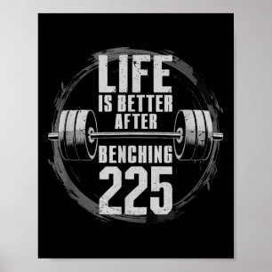 Poster Drôle 225 livres banc de presse Gym - Mieux après