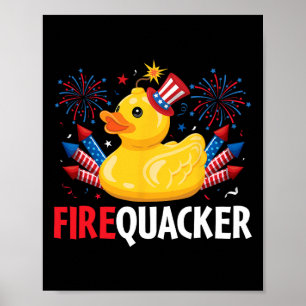 Poster Drôle 4 juillet canard de pétard