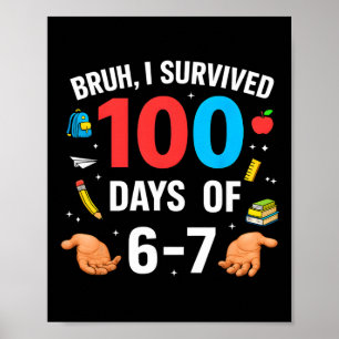 Poster Drôle 67 100e jour d'école Enseignant 100 Jours 6