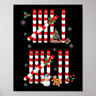 Poster Drôle 67 Cane à sucre marques de pointage Noël Six