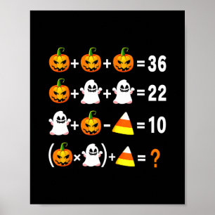 Poster Drôle 67 Mème Citrouille Fantôme Prof de Maths Hal