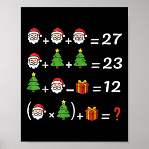 Poster Drôle 67 Mème Noël Prof de maths Santa Six Sept