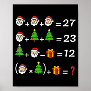 Poster Drôle 67 Meme Noël Prof de Maths Santa Six Sept