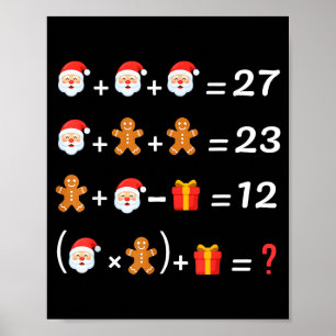 Poster Drôle 67 Meme Noël Prof de Maths Santa Six Sept