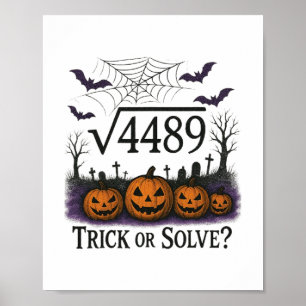 Poster Drôle 67 Mème Prof de maths 6 7 Halloween Carré Ro