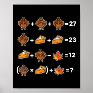 Poster Drôle 67 Memethanksgiving Prof de Maths Puzzle Din