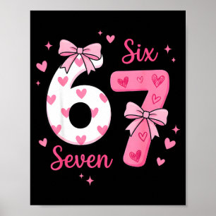 Poster Drôle 67 Mignon Six Sept Mème Nk Cœurs Arc Valenti