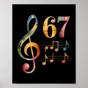 Poster Drôle 67 Musique Mème Argot Six Sept Professeur de