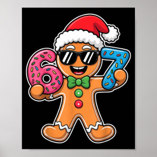 Poster Drôle 67 Noël Six Sept Mème Xmas Pain d'épice