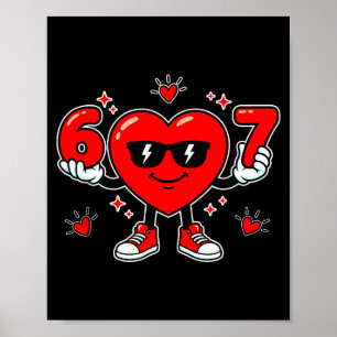 Poster Drôle 67 Saint-Valentin Dabbing Heart Amour 67 Mem