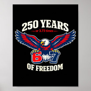 Poster Drôle 67 six sept aigle 4 juillet mème drapeau usa