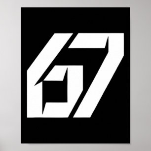Poster Drôle 67 Six Sept Mème 67 Numéro Rétro Vintage