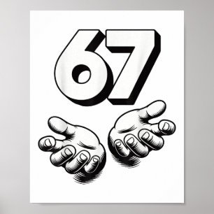 Poster Drôle 6 7 Mème Gen Alpha Gen Z Argot Six Sept