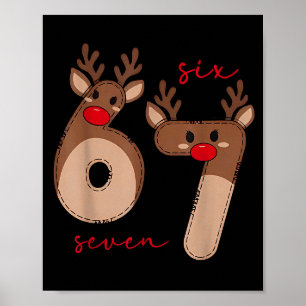 Poster Drôle 6 7 Six Sept Mème Noël Renne Gen Al