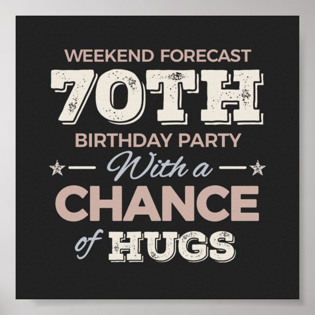 Poster Drôle 70ème anniversaire de dire (Devant)