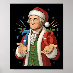 Poster Drôle 7-6 6-7 George Washington Santa 67 Meme Chri