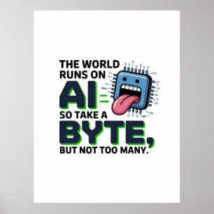 Poster Drôle AI Byte Citation - Geek technique Humour