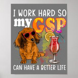 Poster Drôle Allemand Raccourci Pointeur Cadeaux GSP Love