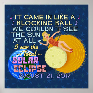 Poster Drôle américain solaire total d'éclipse le 21 août
