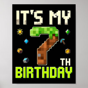Poster Drôle Anniversaire Garçon C'est Mon 7e Anniversair