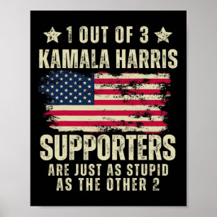 Poster Drôle Anti Kamala Harris Stupid Plaisanter Drapeau