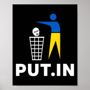 Poster Drôle Anti Poutine Mème Put.in Soutien Ukraine Tee