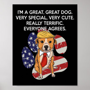 Poster Drôle Anti Président Donald Trump Chien Drôle Poli