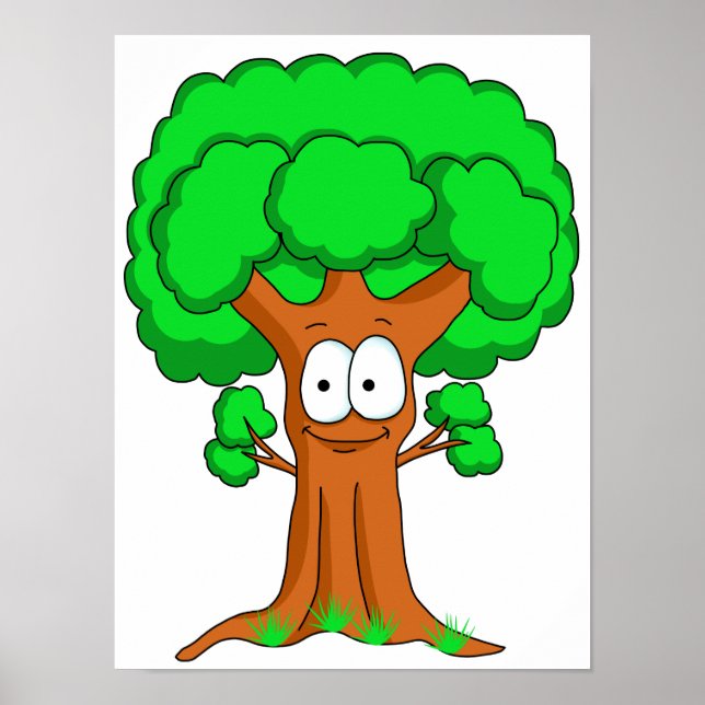 Poster Drôle arbre à dessin (Devant)