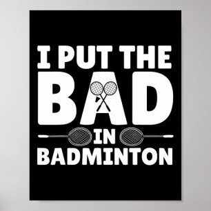 Poster Drôle Badminton Art Pour Hommes Femmes Navette Spo