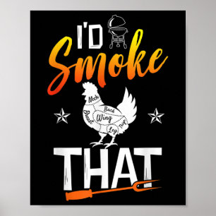 Poster Drôle Barbecue Poulet Graphique Femmes Hommes Vian
