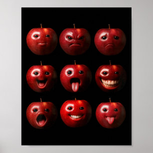 Poster Drôle Bête Ai Pomme Génération Z Mème Humour Fruit
